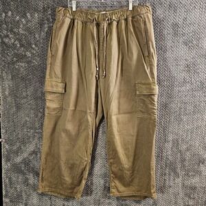 Lane Bryant Y2k Olive Green High Rise Pull On Straight Cargo Pants Women Size 16